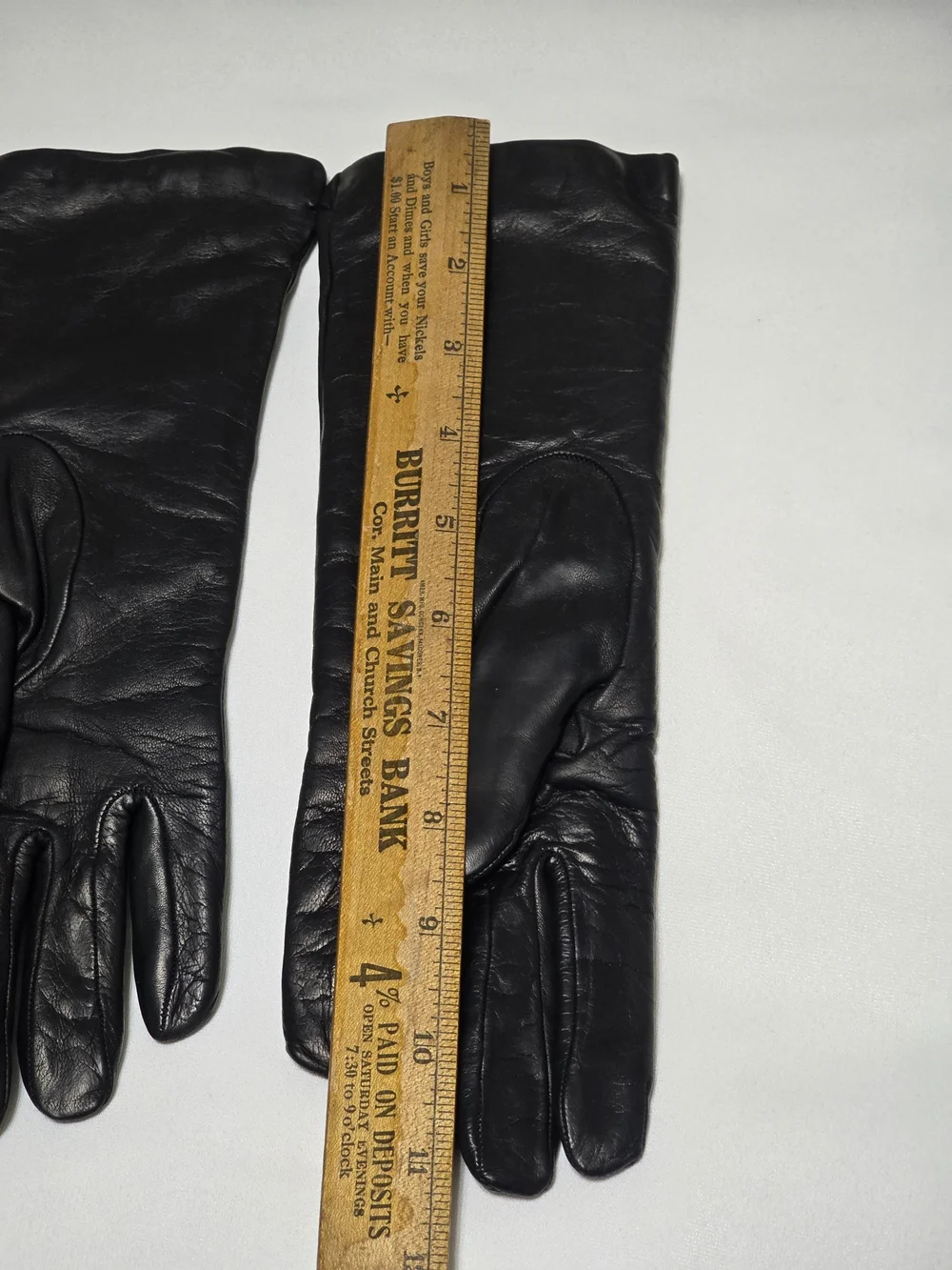 Classic Black Leather Gloves Cashmere Lined Made In Italy Size 6.5 XS New Old
